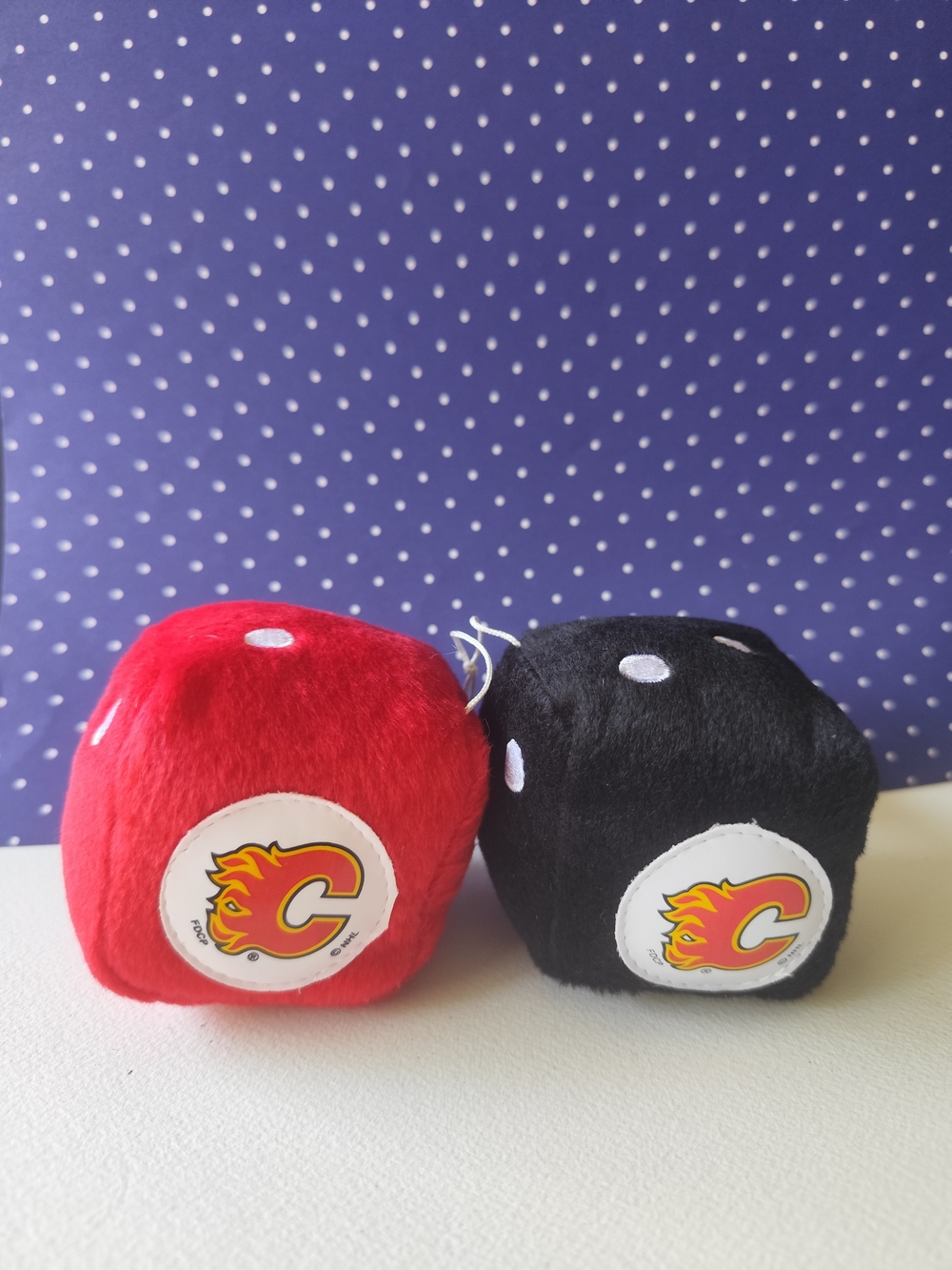 3/$25💙NHL Calgary Flames Plush Fuzzy Dice